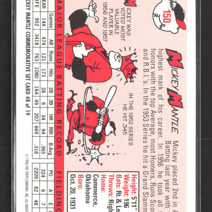 1996 Topps Mickey Mantle Commemorative Mickey Mantle #8