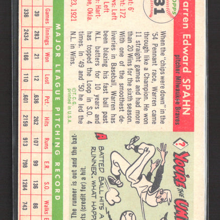 1954 Topps Warren Spahn #31