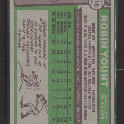 1976 Topps Robin Yount #316