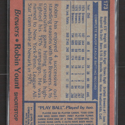 1978 Topps Robin Yount #173