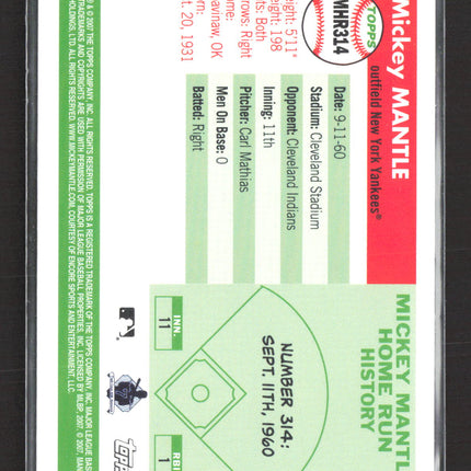 2007 Topps Mickey Mantle Home Run History Mickey Mantle #MHR314