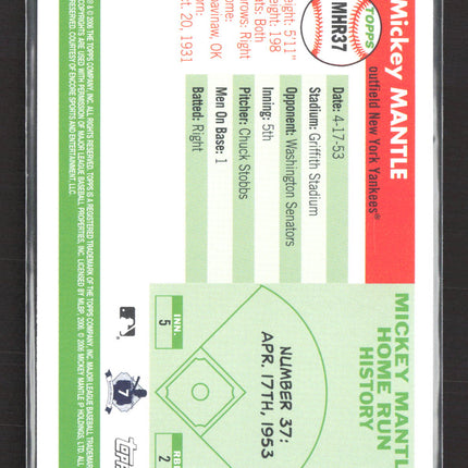 2006 Topps Mickey Mantle Home Run History Mickey Mantle #MHR37
