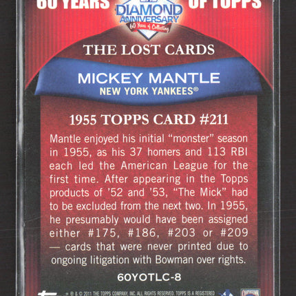 2011 Topps 60 Years of Topps The Lost Cards Mickey Mantle #60YOTLC-8