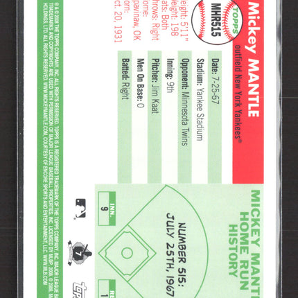 2008 Topps Mickey Mantle Home Run History Mickey Mantle #MHR515