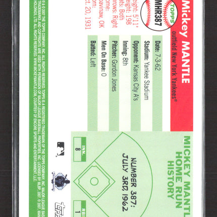2007 Topps Mickey Mantle Home Run History Mickey Mantle #MHR387