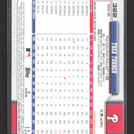 2024 Topps Series 1 Trea Turner #322 Green Crackle /99