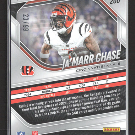 2025 Panini Prizm Football Ja'Marr Chase #208 Blue Mosaic 23/99