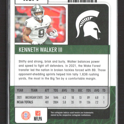 2022 Panini Chronicles Contenders Optic Draft Picks Kenneth Walker III #7 RC