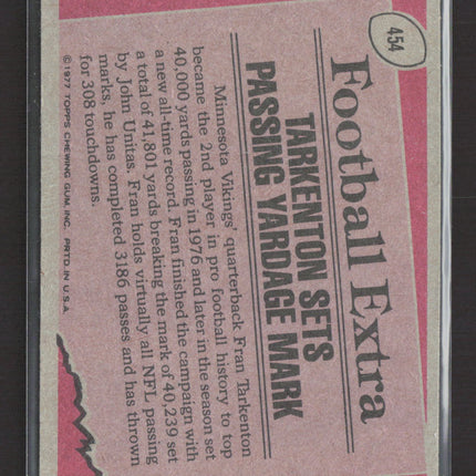 1977 Topps Fran Tarkenton #454
