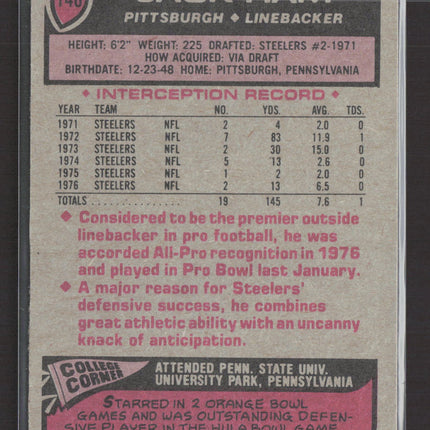 1977 Topps Jack Ham #140 1976 AFC All-Pro