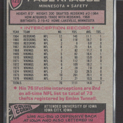 1977 Topps Paul Krause #125