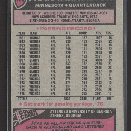 1997 Topps Fran Tarkenton #400