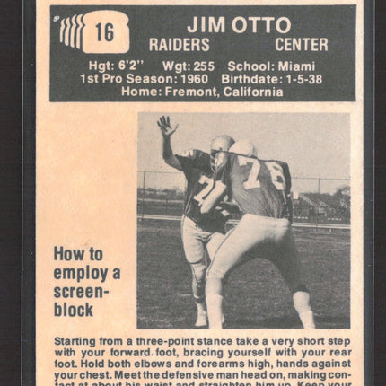 1974 Topps Wonder Bread Jim Otto #16