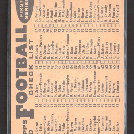 1958 Topps Philadelphia Eagles #31