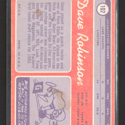 1970 Topps Dave Robinson #102