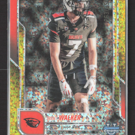 2025 Bowman Chrome University Trent Walker #54 Yellow Refractor 263/350