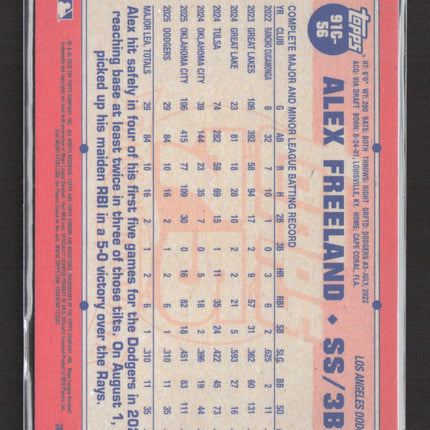 2025 Topps Chrome 75 Years of Baseball Alex Freeland #91C-56 Mojo Refractor RC
