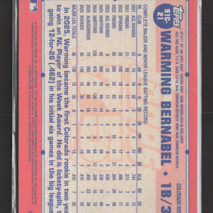 2026 Topps Chrome Silver Mojo Refractor Warming Bernabel #91C-21 RC