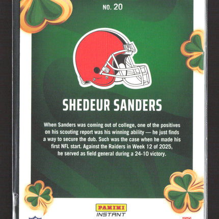 2025 Panini Instant Lucky Clover Shedeur Sanders #20 RC
