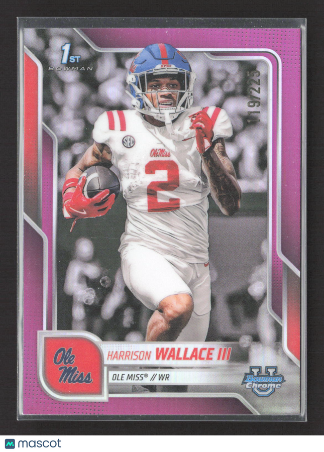 2025 Bowman Chrome University Harrison Wallace III #157 Pink /275 1st Bowman