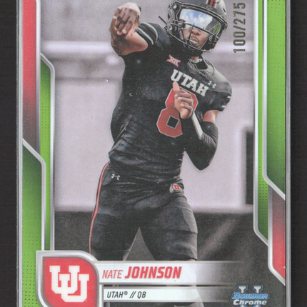 2025 Topps Bowman Chrome Nate Johnson #57 Green /275