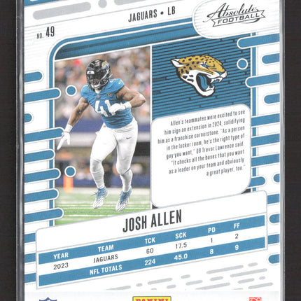 2024 Panini Absolute Football Josh Allen #49 /499