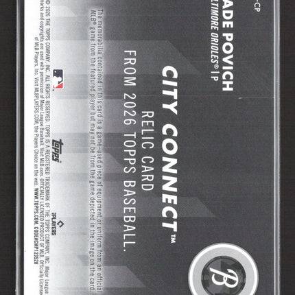 2026 Topps City Connect Cade Povich #CC-CP Jersey