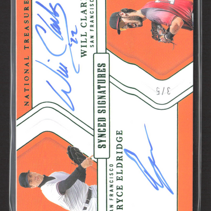 2025 Panini National Treasures Synced Auto Will Clark Bryce Eldridge #SS-SF 3/5