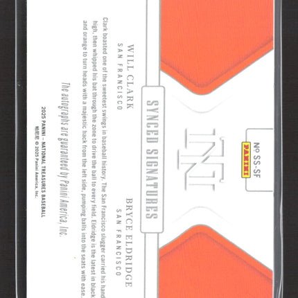 2025 Panini National Treasures Synced Auto Will Clark Bryce Eldridge #SS-SF 3/5