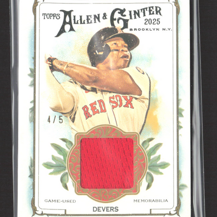 2025 Topps Allen & Ginter Rafael Devers #AGR-RD /5 Game-Used Jersey