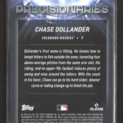 2025 Topps Pristine Precisionaries Chase Dollander #PR-27 RC