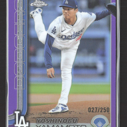 2024 Topps Chrome Yoshinobu Yamamoto #179 Purple Refractor 027/250