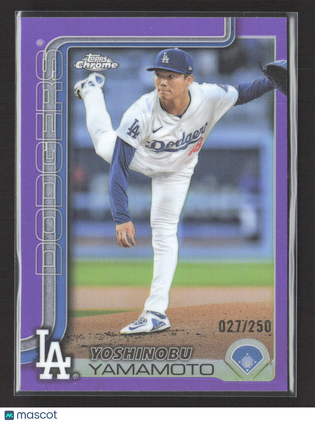2024 Topps Chrome Yoshinobu Yamamoto #179 Purple Refractor 027/250