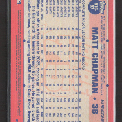 2026 Topps Chrome 75 Years of Baseball Matt Chapman #91C-97 Mojo Refractor