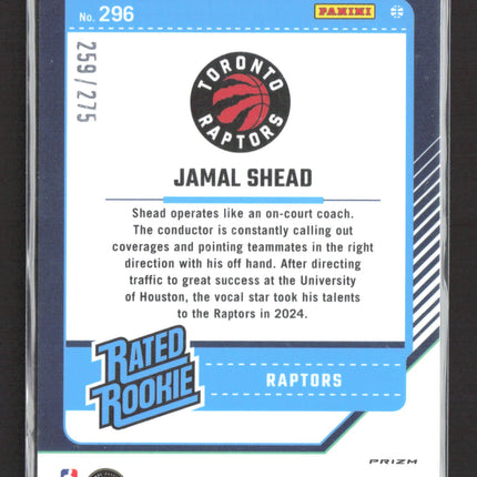 2025 Panini Donruss Optic Prizm Jamal Shead #296 Purple Glitter /275