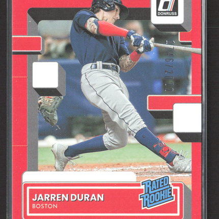 2022 Panini Donruss Baseball Jarren Duran #40 Red 1746/2022