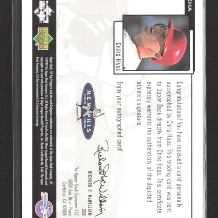 1999 Upper Deck SP Top Prospects Chirography Chris Haas #CHA