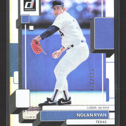 2022 Panini Donruss Baseball Nolan Ryan #118 115/324