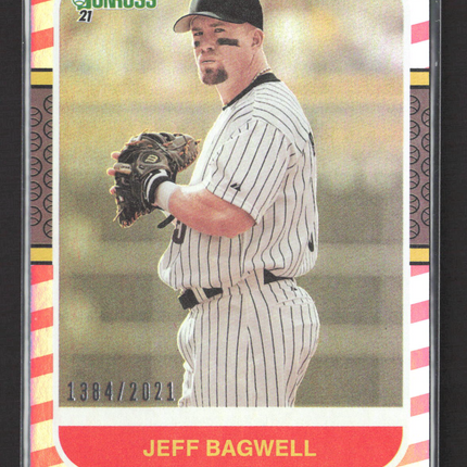 2021 Panini Donruss Baseball Jeff Bagwell #222 Pink Candy Cane 1384/2021