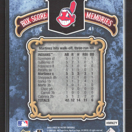 2009 Upper Deck Box Score Memories Victor Martinez #BSM-VM Blue 794/999