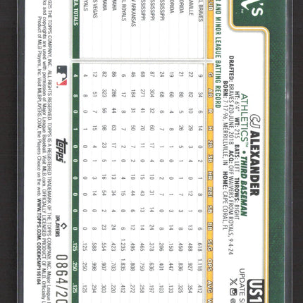 2025 Topps Update Series CJ Alexander #US143 Gold RC /2025