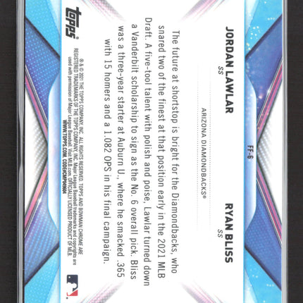 2021 Bowman Chrome Franchise Futures Jordan Lawlar Ryan Bliss #FF-6 Green /99
