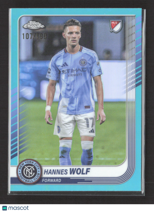 2025 Topps Chrome MLS Hannes Wolf #98 Aqua 107/199