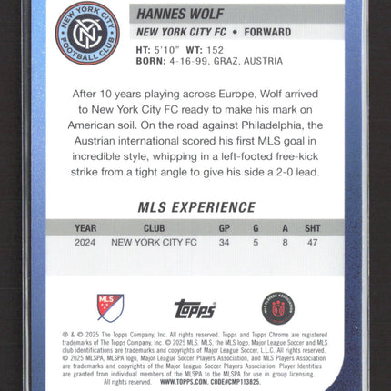 2025 Topps Chrome MLS Hannes Wolf #98 Aqua 107/199