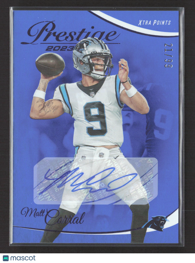 2023 Panini Prestige Matt Corral #45 Xtra Points Blue 21/99 Auto