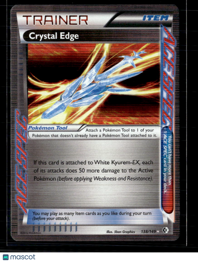 Pokemon 2012 Boundaries Crossed Crystal Edge ACE #138/149