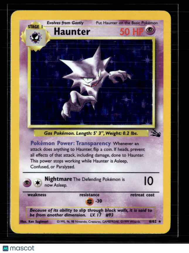 Pokemon 1999 Fossil Haunter #6/62