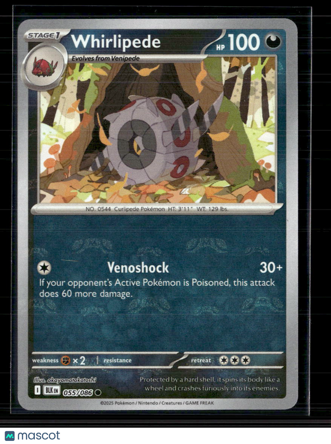 Pokemon 2025 Scarlet & Violet Black Bolt Whirlipede #55/86