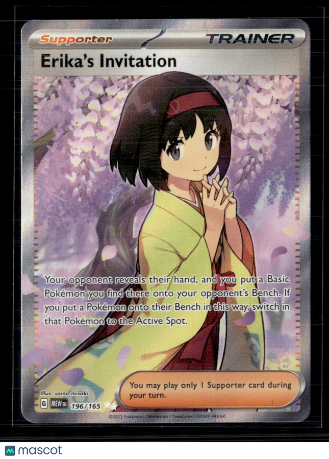 Pokemon 2023 Scarlet & Violet 151 Erika's Invitation FA #196/165