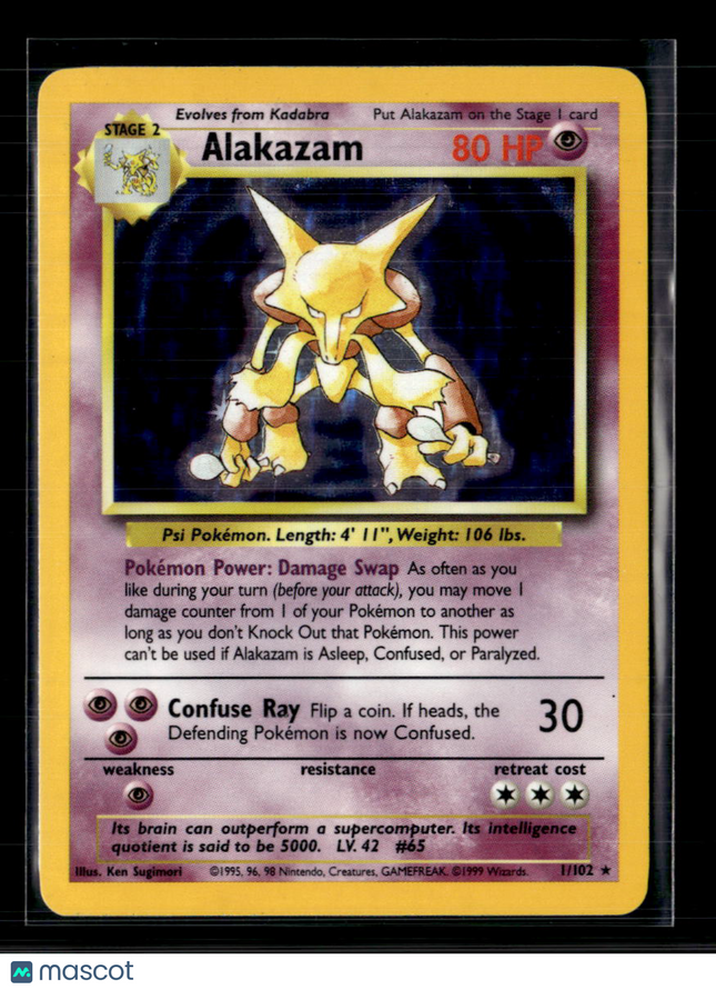 Pokemon 1999 Base Set Alakazam #1/102